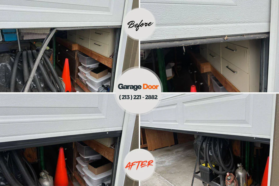Before and after: garage door repair Pupukea, HI